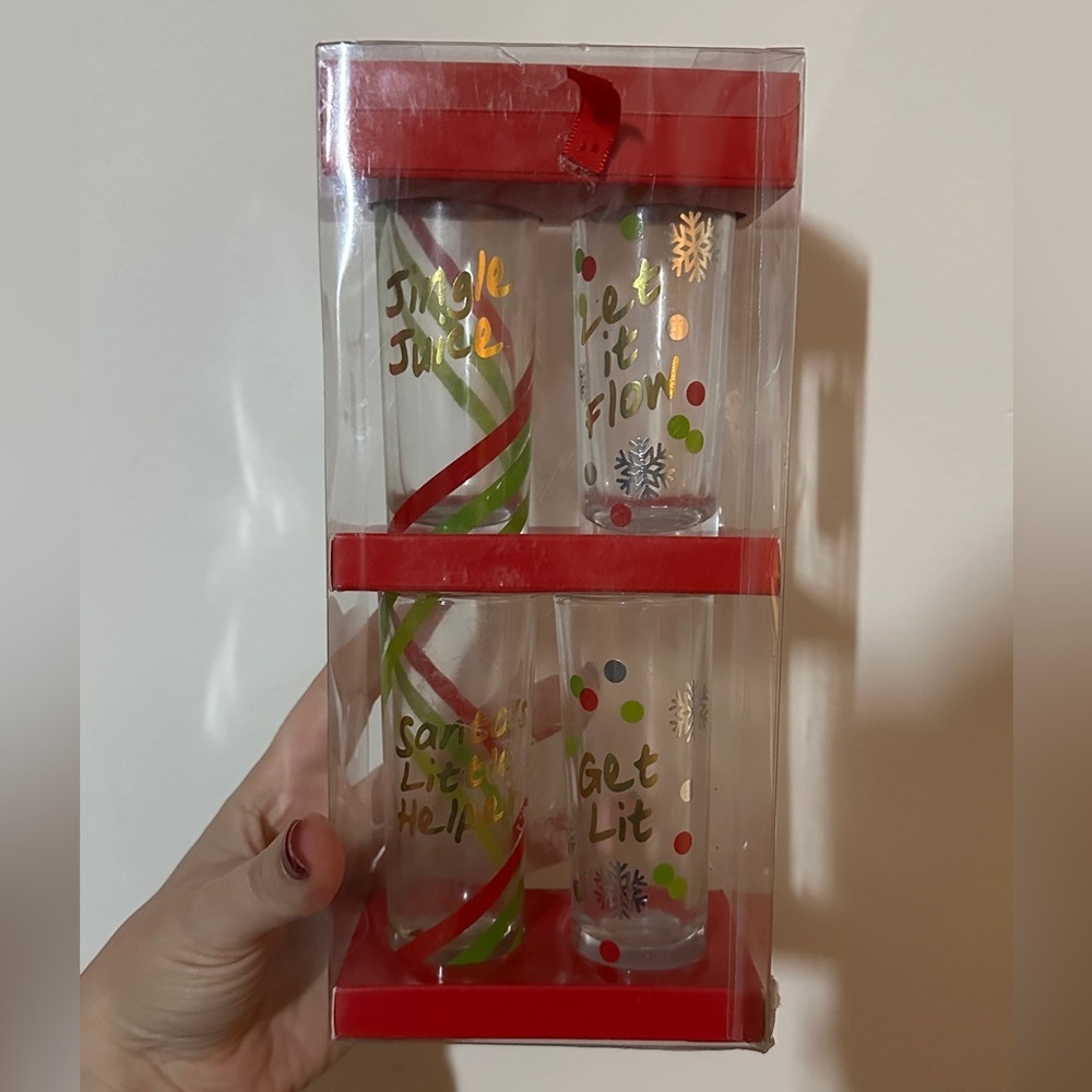 Festive Shot Glass Set - Red and Green - Picture 3 of 9